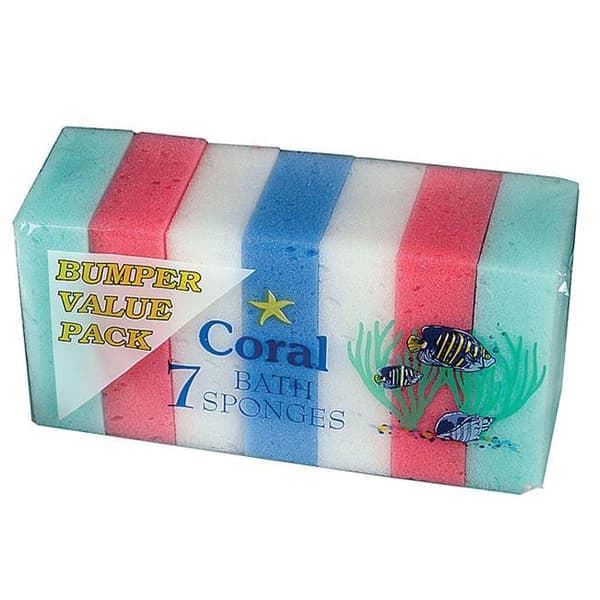 Coral Bath Body Sponge 7pk