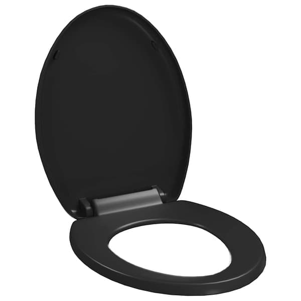 vidaXL Toalettsete med soft-close og hurtigfeste svart
