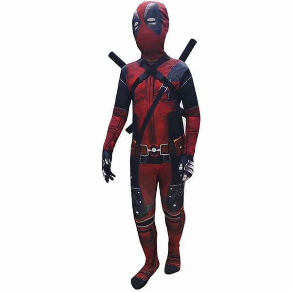 Deadpool-kostymer for barn, Halloween-antrekk Cosplay-fest Deadpool-kostyme, Barn Deadpool-body Jumpsuit Cosplay-sett 5-13 år V
