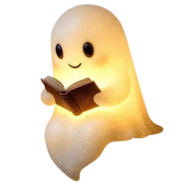 Ghost Reading Book LED-lampe - Halloween & Hjemmeinnredning Aksentlys for Innendørs[JSR]