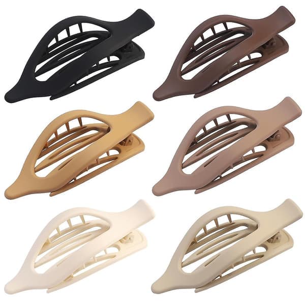 Flate hårklyper 6 stk Lay Down Claw Clips Franske Concord hårklyper for tykt hår Alligator hårklyper for tynt hår And