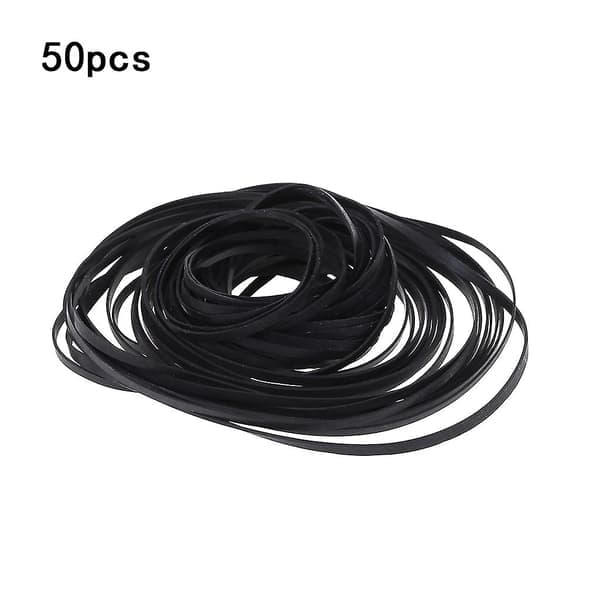 50-paknings erstatningsplatespillerbelte i gummi, flatt drivbelte for platespiller, Walkman, DVD, CD-ROM-repeater, 3 mm bredt belte