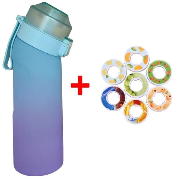 Air Water Up Flaska/Smaksatt Vannflaske - 650ml - 7 Pods Inkludert - Camping Sport