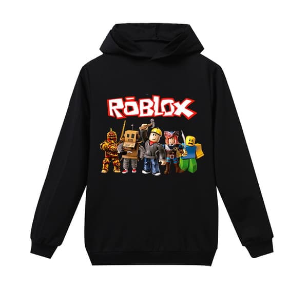 Roblox Hoodie for Kids Yttertøy Pullover Sweatshirt svart
