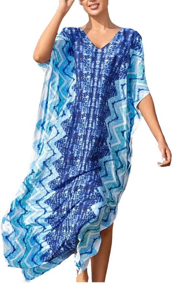 Kvinners trykte Kaftan Maxi Strandskjørt En Størrelse