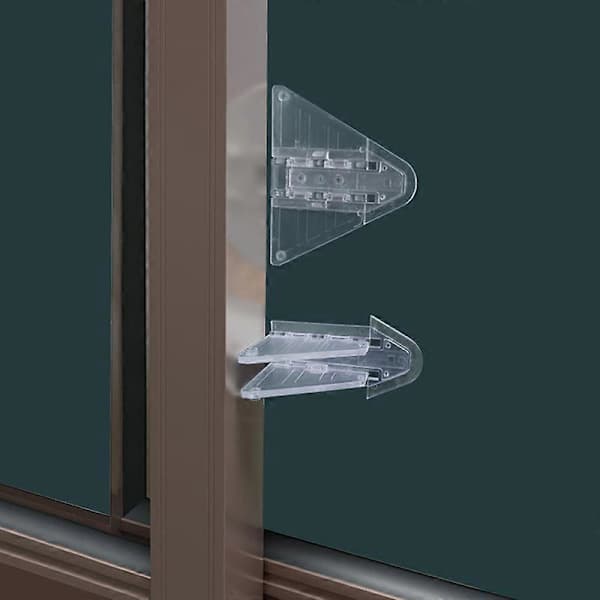 4-pakning barnesikring skyvedørlåser - skap, glassdør, terrassedør, vinduslåser, enkle å installere, ingen boring nødvendig, klare.