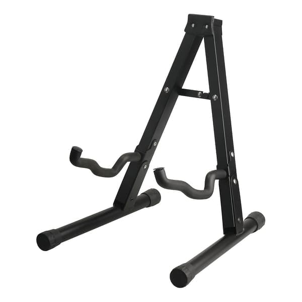 Svart Gitarstativ i Jern - Unik Sammenleggbar Design, Stabilt A-Ramme Stativ for Bass - Perfekt