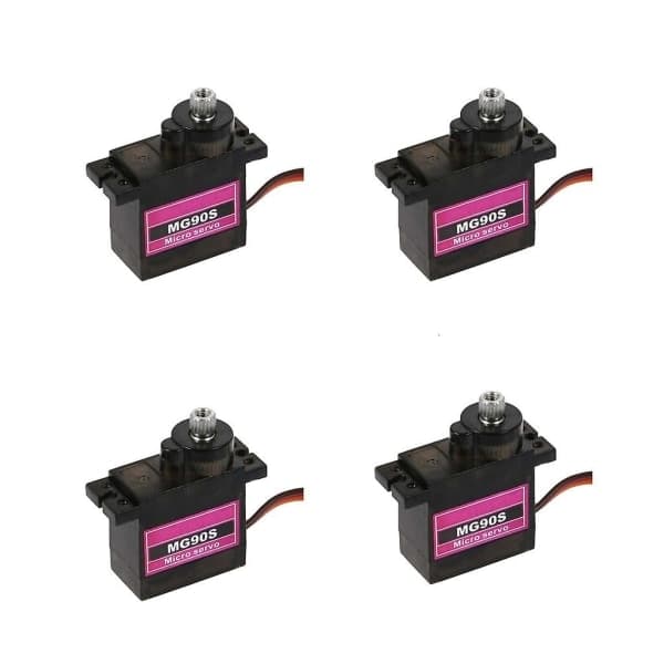 4 stk. MG90s Micro Metallgir 9g Servo for RC Fly Helikopter Bil 360