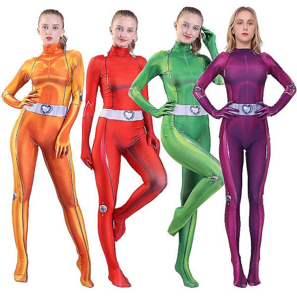 Totally Spies Cosplay-kostyme for barn og voksne Zentai Clover Sam Alex Britney Mandy Halloween W