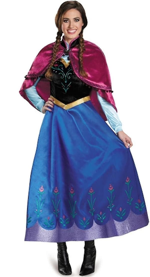 Voksen Prinsesse Anna Kostyme Jul Cos Fancy Dress Outfit_c