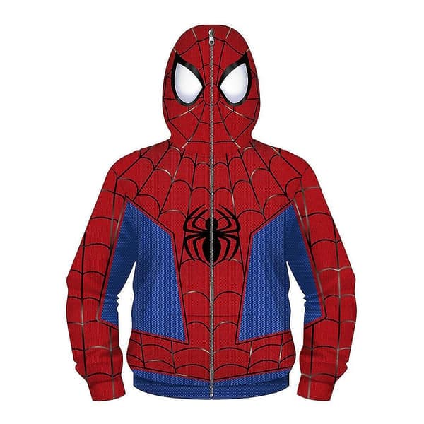 Barn Gutt Spider-man Hettegensere Hette Zip Jakke Topp Yttertøy Fans Gave Homecoming Spiderman ILX