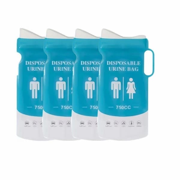 4 stk 750ml bil-urinpose for nødsituasjoner, engangs Camping-lager