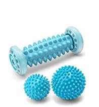 3 stk. Piggsvin Fotmassasjeball, Fotmassasjerulle, Refleksologiball, Plantar Fasciitt Smertelindrende Massasjeapparat for Avslapning og Lindring av