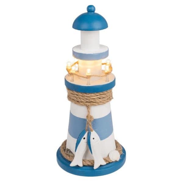 Fyr i tre - Fyr med LED-lampe Blå