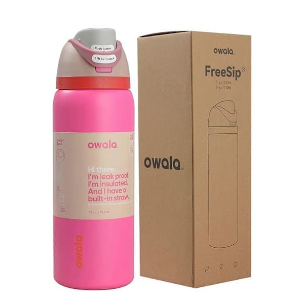 Stor 710ml Off-White Termosflaske for Eventyr, rose rød