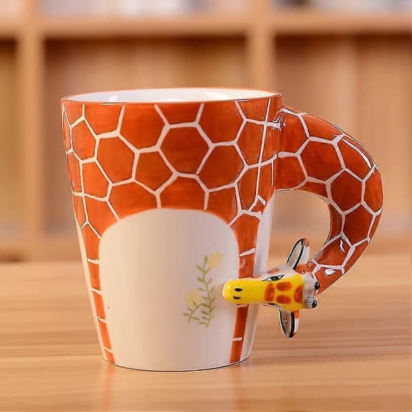 3D Håndmalt Keramisk Dyremønster Keramisk Kaffekopp (Giraff)