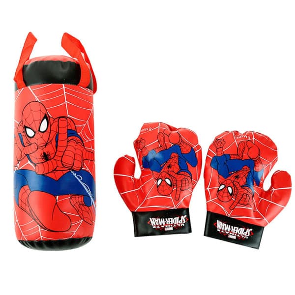Spider-Man Slagpose for Barn, Slagposeleke med Boksehansker og Justerbar Stativ, Bursdagsgave for Gutter 4-9 Šr