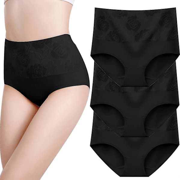 8 stk. Undertøy Bomull Høy Midje Magekontroll Truser Dame Rose Jacquard Dame Truser