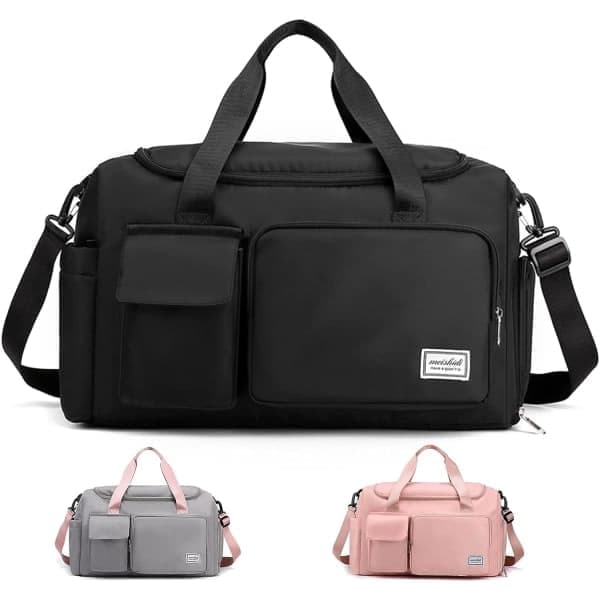 IC Stor kapasitet Sports Reise Duffel Bag Kvinner Gym Bag, Weekend Bag Flyselskap Bæreveske, Med Våt Bag, For Svømming, Gym, Sport, Reise