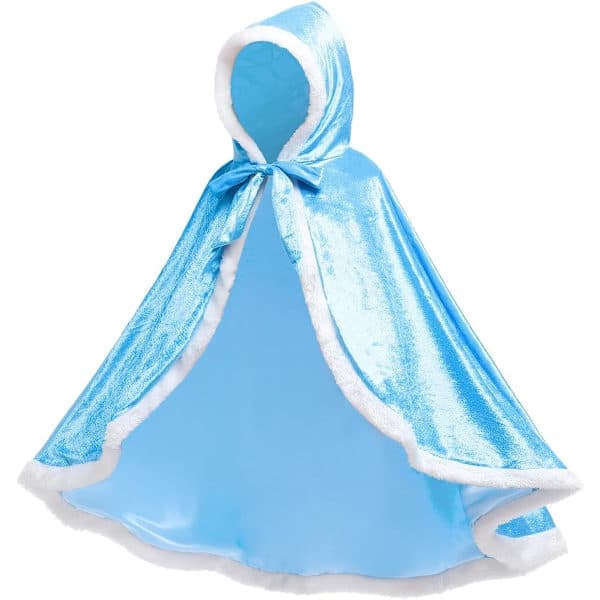 Prinsessehette Kappe Kostyme for Jenter Karneval Halloween Jul Cosplay Blå 5-6 Šr