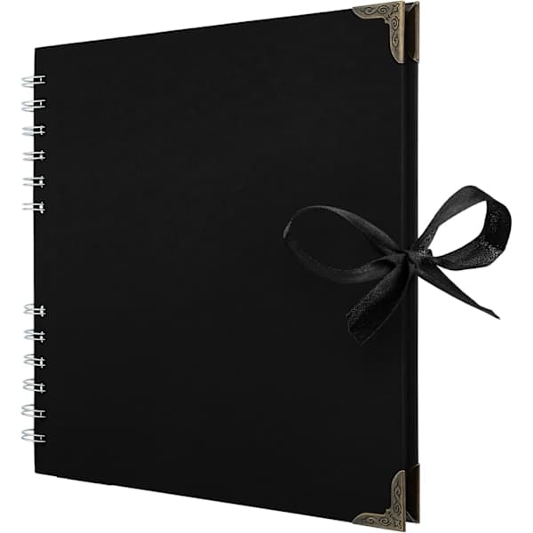 Firkantet Scrapbook Fotoalbum 60 Sider (21 x 21 cm) Svart Tykt 120gsm Kraftpapir Scrapbook