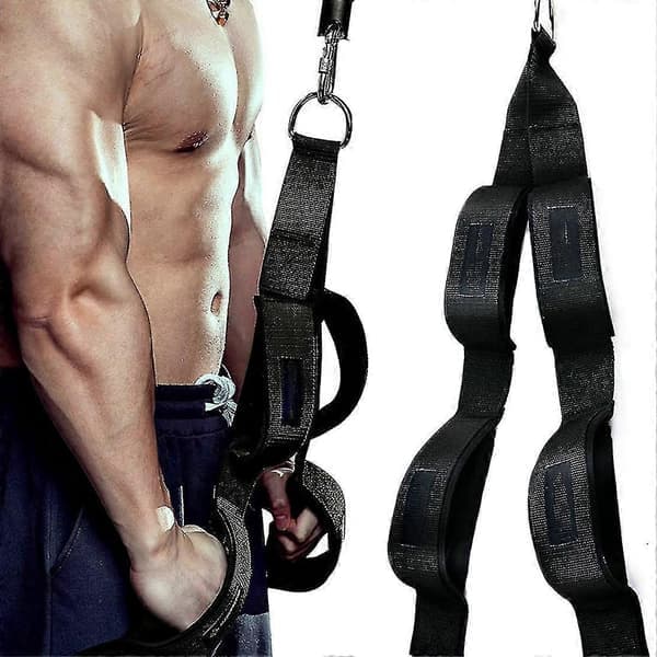 Triceps Tau Feste for Kabel med 2 Håndtak, Triceps Nedtrekks Tau Kompatibelt med Push Downs, Crunches, Facepulls Kompatibelt Profesjonelt