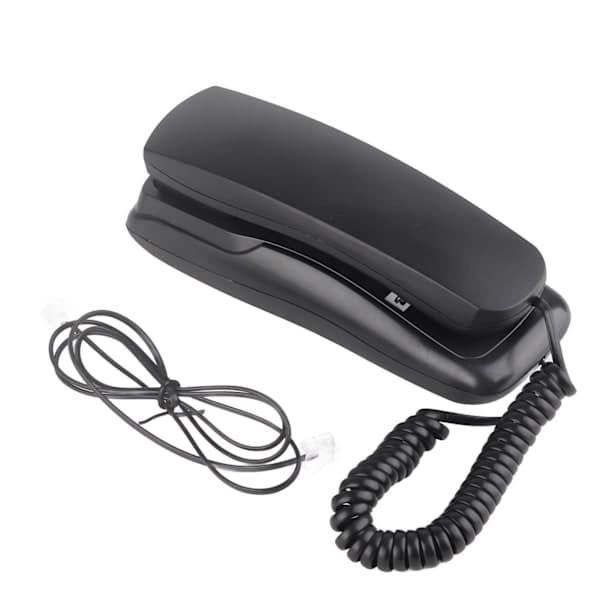 Hjemmetelefon Multifunksjon Veggmontert Telefon for Kontor Hjem Hotell Bad Svart
