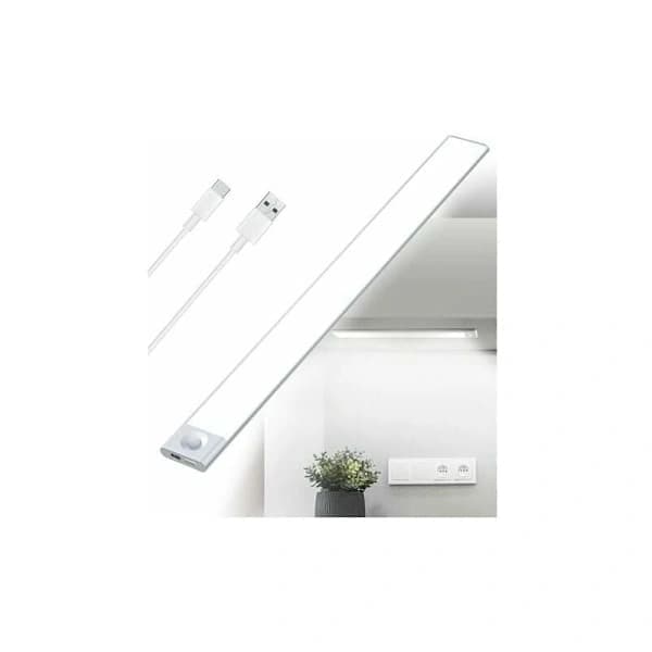 USB Oppladbar LED-list – 40 cm, Trefarget, Dimbar, 2500 mAh, med Bevegelsessensor for Kjøkken, Garderobe & Trapper