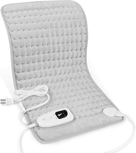 Varmepute - Elektrisk oppvarming for rygg, nakke og ledd - Med automatisk avslåingsfunksjon - Lys grå - 60x30 cm - Én stk