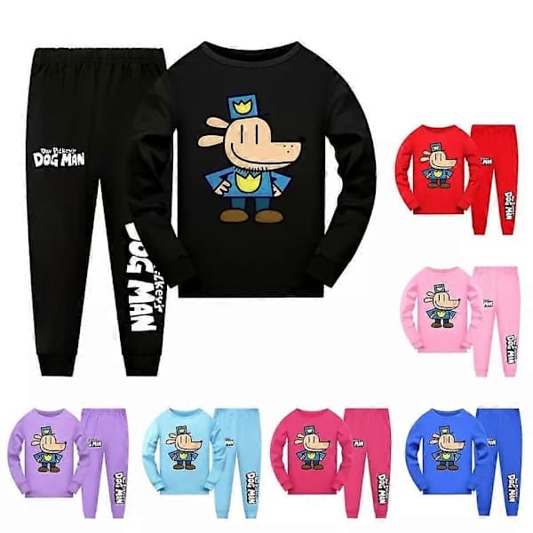 Barne Dog Man Verdens Bokdag Langermet Topp+Bukse Nattøy Pyjamas Sett