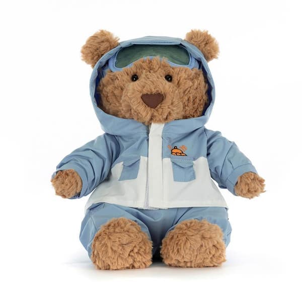 Jellycat 25 cm Bartholomew Bear \"Snødräkt\" myk leke