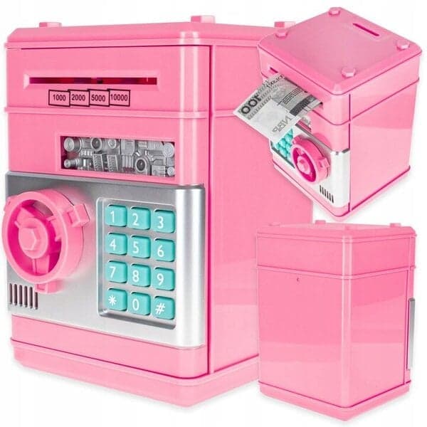 Sparegris rosa safe med PIN-kode
