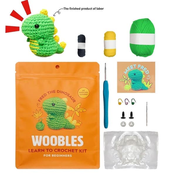 Woobles Lær å Hekle-sett, Heklet Kosedyr DIY Heklesett for Nybegynnere
