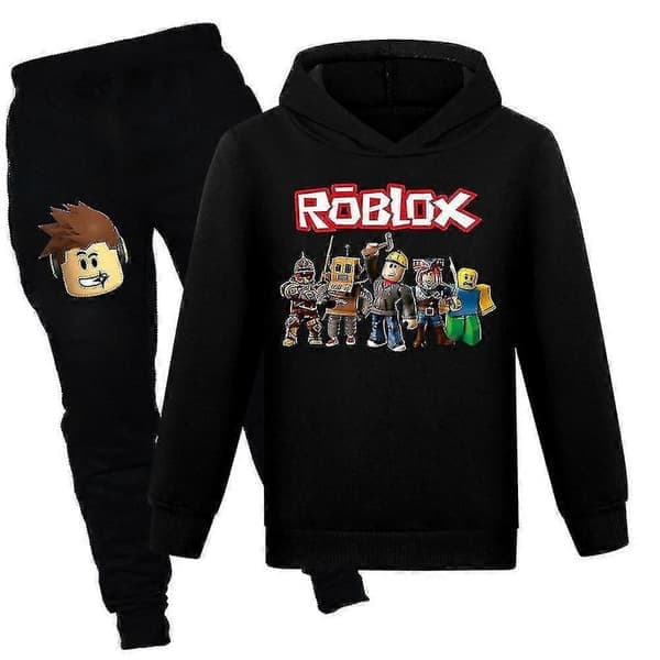 7-14 år Barn Tenåringer Roblox Pullover Hettegensere Joggebukser Antrekk Sett Joggedress Genser Sett Gaver