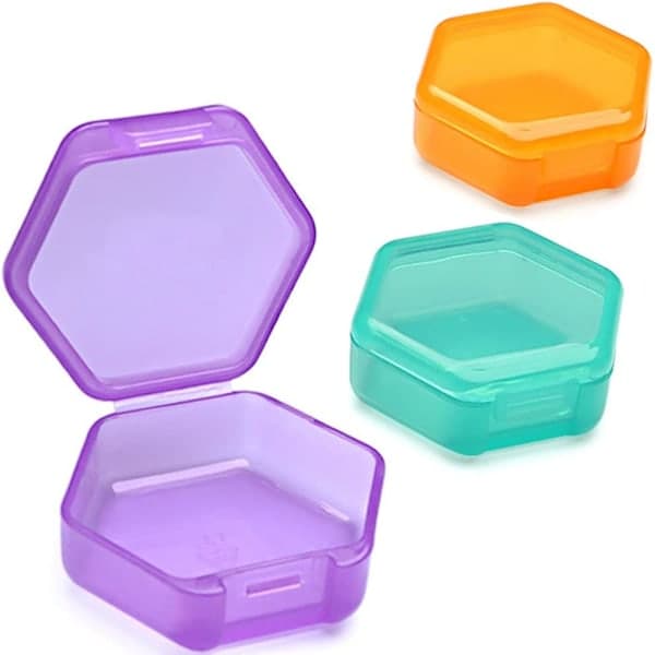 3 stk liten pilleboks, BPA-fri pilleboks for å holde vitaminer, fuktighetsbestandig daglig pilleboks arrangør for reise, bærbar en-dagers
