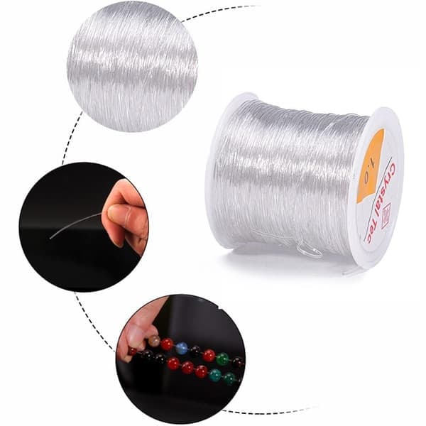 Stor rull Transparent elastisk tråd for smykkefremstilling 100m Transparent