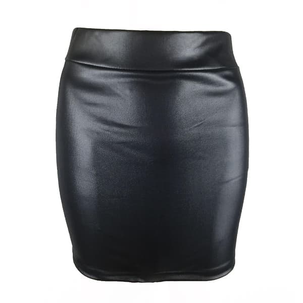 Kvinners Miniskjørt Ensfarget Høy Midje Slim Fit Skinny Matt Kunstlær Komfortabel Pendler Bodycon Skjørt Streetwear