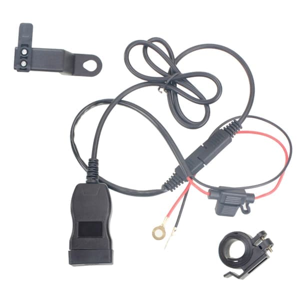 Vanntett motorsykkel USB-lader 6.8A hurtigladeradapter dobbel port med voltmeteroppgraderinger for smarttelefoner og nettbrett