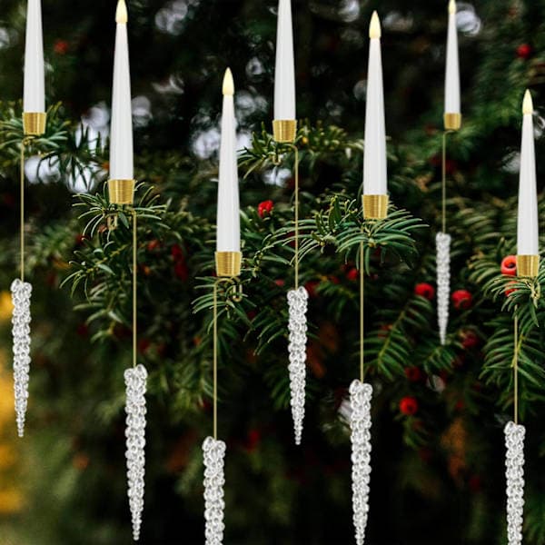 Juletrelys med fjernkontroll og timer, 12-pakning flammeløse lys til juletre, flimrende LED-lys for innendørs bruk