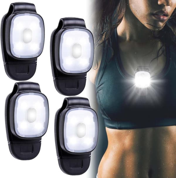 Løpeklipslys for løpere (4 stk.) - LED-klipslys for nattløping