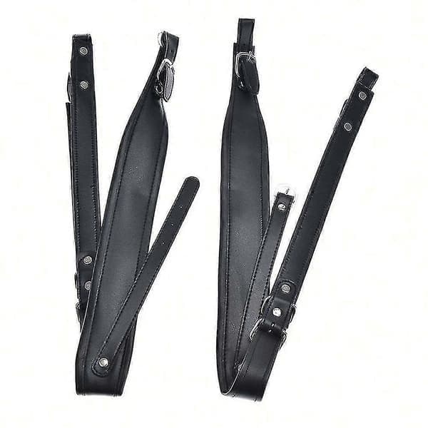2 stk./sett Ekte Skinn Trekkspillreimer Svart 16-120 Bass Trekkspill Reservedeler