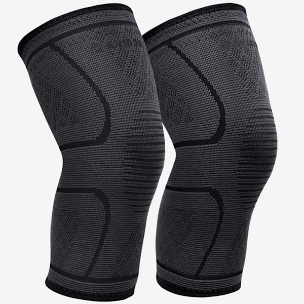 Knebeskydd 2-pack - Kompresjonsknebeskydd for leddgikt, leddsmerter, ligamentskade, meniskskade, ACL, MCL, senebetennelse, sport (L)