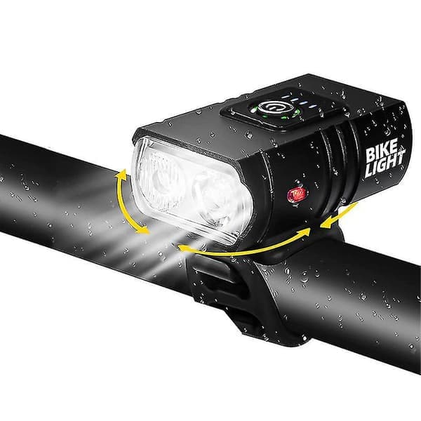 Kraftig T6 Sykkellykt - 1000 Lumen LED Frontlykt for Sykling, USB Ladbar