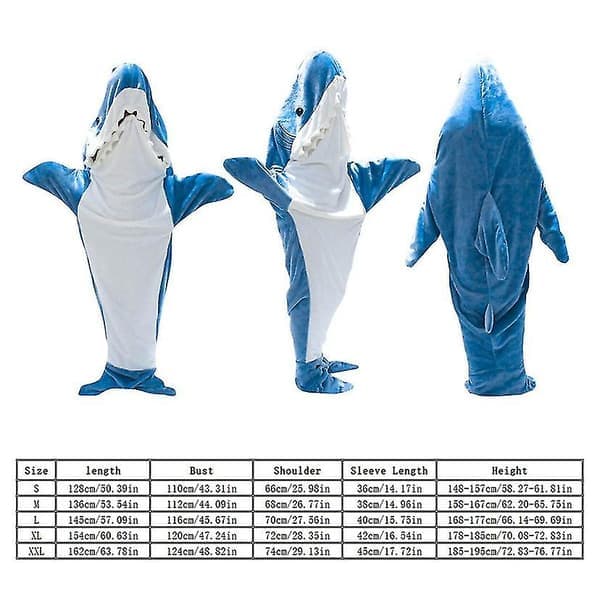Hai-formet fleece-hettegenser Hai-fleece Supermyk kosete flanell-hettegenser Hai-sovepose Hai-onesie-fleece Hai-hale Bærbar fleece-fleece Sha