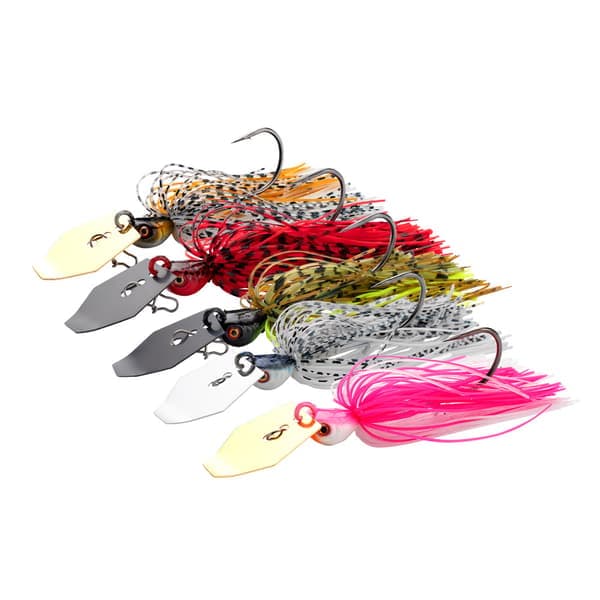 Blade bait, 5-delt flerfarget sett, uimotståelig vibrerende handling, klebrig skarp tykk line nålspisskrok med oppbevaringsveske