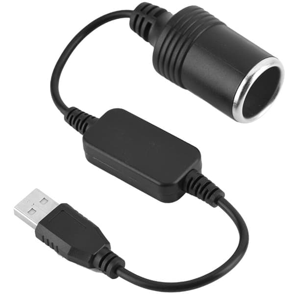 Sigarettenneradapterkonverter, USB-port til USB-port 12V Sigarettennerplugg Konverter Adapter - 60cm lang