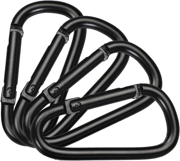 Kraftige fjærkarabinkroker, små fjellklatringsspenner, D-ringer, klatrekarabinkrok, metallfjærkroker, fjellklatringsspenne for utendørs bruk
