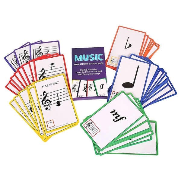 Musikk Flashkort Farget Kobberplate Papir Piano Fargekodede Flashkort, Pianoakkorder Flashkort