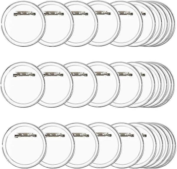 Sett med 50 knapper, lag selv uten knappemaskin, transparente DIY-merker, diameter 60 mm x 40 mm