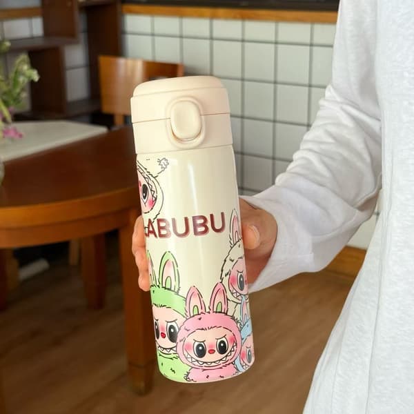 420ml THE Monster Kawaii Tegneseriefigur Stor Kapasitet Rustfritt Stål Termoskopp Søt Studentkrus Praktisk Drikkevann Modell 4